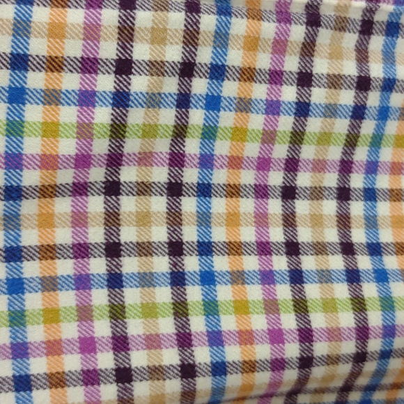 Women's Petite Multi Color Gingham Plaid LS BD Cotton Flannel Shirt - Picture 3 of 12